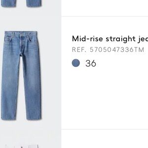 Mid-Rise Straight Jeans in Blue